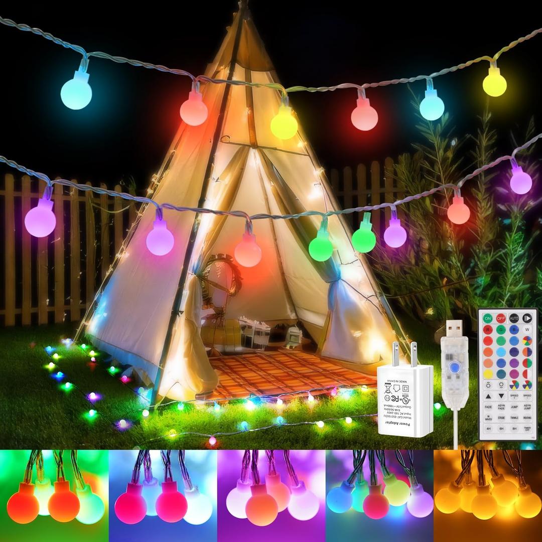 OMIKA 24 Colors Indoor String Lights with Remote, 16.5ft 50LED String Lights Bedroom USB Powered, Color Changing Christmas Lights Hanging for Dorm Classroom Tapestry Party Garden Patio Wall Xmas Dcor