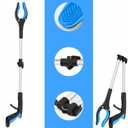 2 Pack 32 inch GrabRunner Reacher Grabber Tool with Strong Magnetic and Swivel Head (New Blue)