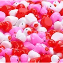100 Pcs Valentines Mini Resin Ducks Valentine's Day Small Little Resin Ducks Bulk to Hide Tiny Miniature Figures for Micro Garden Landscape Decoration Adults Craft Party Favors