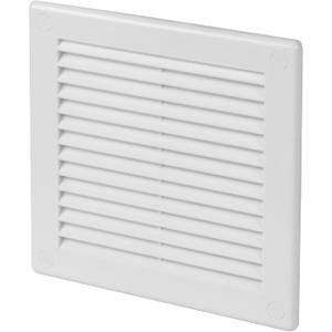 6 x 6 Inch [Frame Dimensions] White Air Vent Cover  Plastic Square Air Vent Grill Cover for Wall or Ceiling  Built-in Mesh Screen/HVAC Return Air Register  Modern Louvered Design