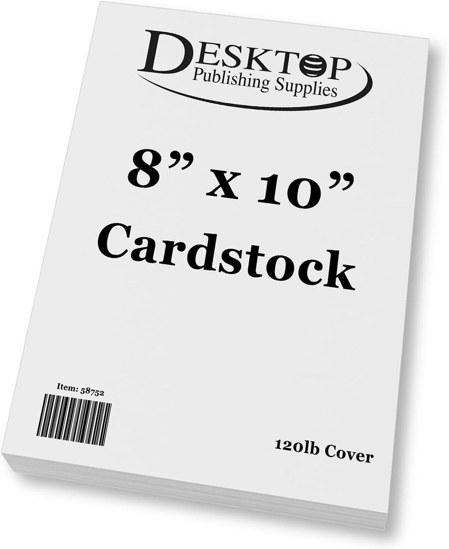 White 8" x 10" Cardstock - Blank SUPER Thick Paper - Heavy Weight 120lb Cover Card Stock for Inkjet & Laser Printer - 100 Sheets