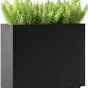 Tall & Long Metal Divider Planter 30W x 11D x 24H, Easy 5-Min Assembly, Outdoor Span Rectangular Planter Box with with Middle Shelf & Adjustable Feet, Versatile for Garden, Yard and Patio, Black