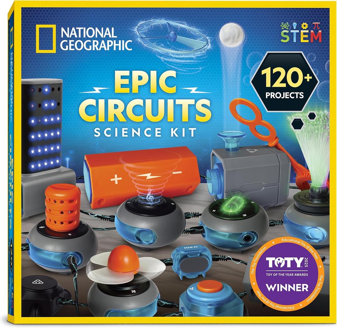 National Geographic Circuit Maker Kit - Electronics Kit for Kids with 120 Electrical Projects, Electric Circuit STEM Toy, Electronic Projects, Electrical Kit for Kids, Electricity Set