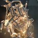 PREXTEX 10 Ft String Lights with Christmas Tree Light Warm White - Indoor/Outdoor Decor - Xmas Lights for Holidays, 50 Twinkle LED Lighting on White Wire - Multi-Strand Connectable