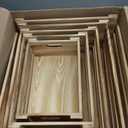 CroBlissful 5 Pack Decorative Wood Crates for Display 5 Sizes Rustic Nesting Wooden Crates Vintage Storage Container Boxes with Handles Handmade Decorative Baskets Bin for Farmhouse (Classic Color)