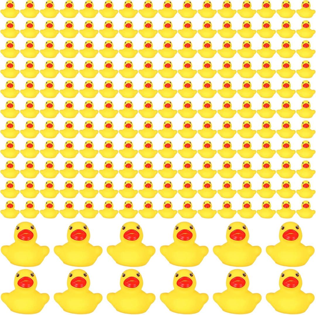 Leitee 600 Pcs Mini Rubber Ducks in Bulk Bath Toy Squeak Tiny Ducks for Kids Bathtub Shower Birthday Favors Party Decoration Gift(Yellow,1.57 x 1.57 x 1.18 Inches)