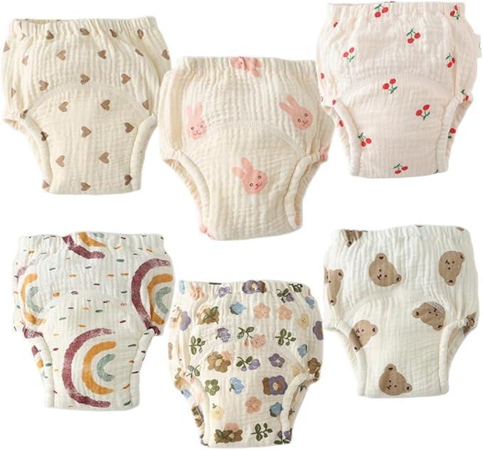Baby Training Underpants,Soft Cotton Absorbent Potty Training Underwear For Baby Boys And Girls 6 Pack, Size 1T