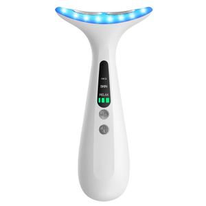Facial and Neck Massager for Face, Neck - Skin Lifting & Firming - Wrinkle & Dark Circle Reducer - at Home Skin Care Face Sculpting Tool and Neck Massager-Milky White (Single Head)