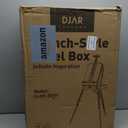 DJAR French Easel with Shoulder Strap, Adjustable Beech Wood Art Easel with Drawer, Palette, Level Instrument & Scale Leg, Studio Tabletop Floor Easel for Artists, Hold Canvas up to 34", Walnut