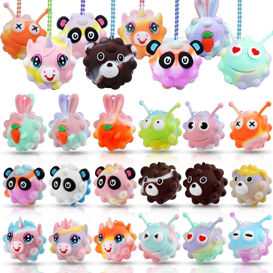 Easter Basket Stuffers, 18 PACK Animal Pop Fidget Balls, Easter Egg Fillers, Birthday Gifts for Boys Girls, Party Favors for Kids 4-8 8-12, Goodie Bags Stuffers for Kids, Pinata Stuffers