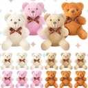 Skylety 16 Pcs Bear Stuffed Animal Mini 4 Inch Bear Bulk Keychain Gift for Wedding Baby Shower Birthday Party Favor(Simple Style)