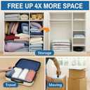 Hanging Vacuum Storage Bags for Clothes & Coats  8 Pack (4 Small & 4 Large) Vacuum Seal Garment Bags for Hanging Storage  Space Saving Compression Bags for Clothing, Jackets  Transparent