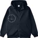 FAIABLE Mens Double Zip Up Hoodie Waterproof Heavyweight Hoodies Fleece Zipper Sweatshirt Rain Defender Jacket for Men (Large, Navy)