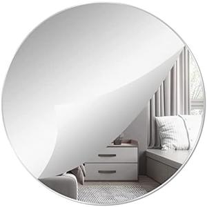 DARENYI 16'' Round Wall Mirror Sheet Self Adhesive, Non Glass, High Clear Acrylic Circle Mirror Decorative for Wall, Bathroom, Bedroom, Door, Deocr