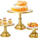 3 Set Gold Cake StandDisplay Plate Dessert Cupcake Pastry Candy for PartyElegant Round Cylinder Columns tables for Weddings Cake StandsBirthday Party