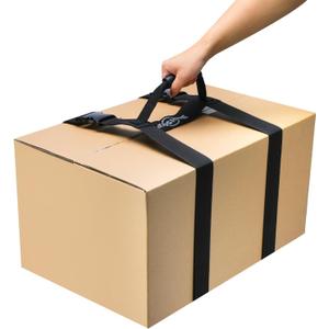 Carrying Strap with Handle, Handheld Belt for Safely Moving and Lifting Heavy Boxes, Adjustable Belt, H-Shaped Style Carry Straps, Suitable for Cylinder, Camping Mat(61 inch)