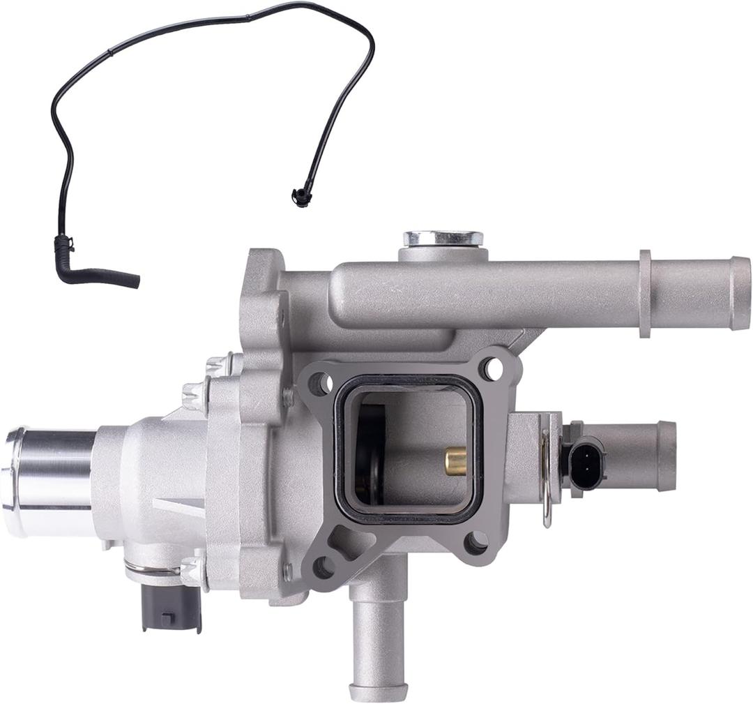 X AUTOHAUX Engine Coolant Thermostat Housing Assembly with Sensor Gasket for Chevrolet Cruze 20112016 for Chevy Sonic 20132018 1.8L 25199824 25192228 Full Aluminum Alloy