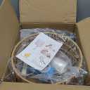 Arc Floor Lamp for Living Room Boho Floor Lamps with Remote Control & with 3 Color Temperatures,Rattan Wicker Standing Lamp Dimmable Tall Floor Lamp for Bedroom Living Room Corner (11.9Inch, double-deck)