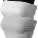 MixMatchy Women's 3 Pack Casual Summer Ruched Side Backless Double Layered Tube Top with Built in Shelf Bra, Medium