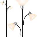 LEPOWER Floor Lamp, Standing Lamp with Replaceable 3000K Energy-Saving, Lamp for Living Room with Adjustable Reading Lights, Modern Bright Floor Lamp for Bedroom, Living Room, Office