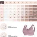 FeelinGirl Zip Front Closure Bras for Women No Underwire Compression Post Surgery Bra with Wide Adjustable Straps M 