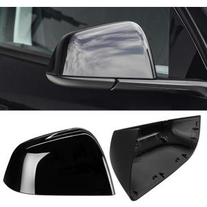 Jaronx Compatible with Tesla Model Y Side Mirror Cover Replacement 2020 2021 2022 2023 2024, Right Passenger Door Wing Black Rearview Mirror Cover Cap for Tesla Model Y Accessories-Glossy Black