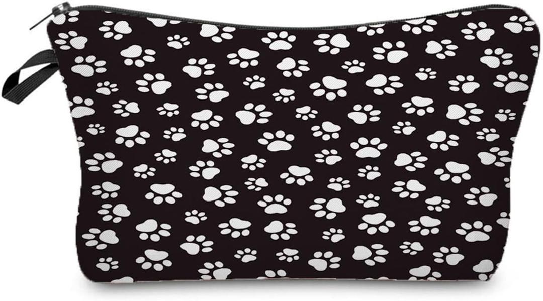 Paw Print Makeup Bag Travel Accessories Small Size Toiletries Makeup Organizer Cosmetic Bags Puppy Paw Gifts for Women Dog Lovers (hz3588)