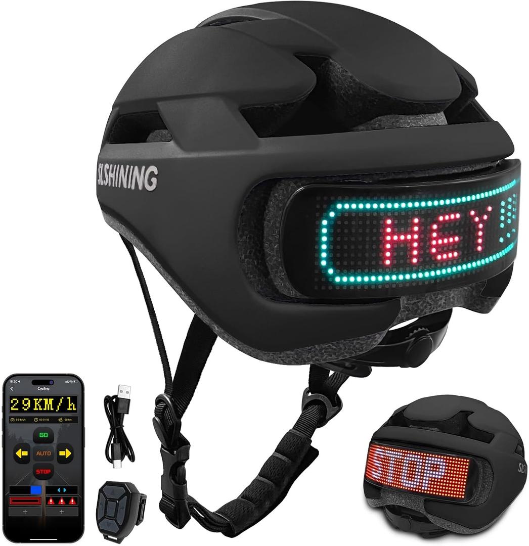 Smart Bike Helmet with Light: Bicycle Helmets for Adult Teens for Mountain & Road Cycling Electric Scooter Skateboard Skating (Black)
