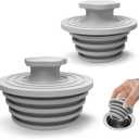 Bathtub Drain Stopper - 2 Pack Silicone Universal Shower Drain Cover, Tub Stopper Bathtub Drain for Bathroom, Tub, and Shower Drain - Easy Install Shower Drain (Gray)