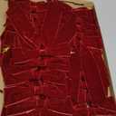 Christmas Decorations - Christmas Bows - 24 Pcs 7 x 6 inch Medium Wine Red Velvet Bows for Christmas Tree - Burgundy Xmas Ribbon Ornaments - Home Decor for Wreath Garland Gift Wrapping Wedding Party