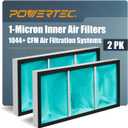 POWERTEC 1 Micron Inner Air Filters for WEN 3417 Filter Replacement, POWERTEC AF1045/AF1044, WEN 1044 1270 CFM Woodworking Air Filtration System (3415/3416/AF1270), 2PK (75019-P2)