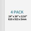 4 Pack Foam Board 24"x36", 3/16 Inch Thickness White Poster Board, Double-Sided Acid-Free Foam Core Board, Large Lightweight Polystyrene Mat Board for Painting, Display, Craft & School Projects