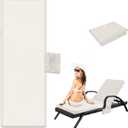 Outdoor Chaise Lounge Cushion Covers Only (Not Includes Cushion), 80x26x3 Inch Patio Cushion Slipcovers Waterproof Anti-Slip Lounge Chair Replacement Cover with Zipper Ties (Light Khaki)