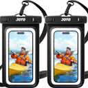 JOTO 2 Pack Waterproof Phone Pouch Case Up to 7", IPX8 Underwater Phone Case Cellphone Dry Bag for iPhone 17/Air 16 15 14 13 12 Pro Max Xs Max XR X 8 7 6S Plus SE/Galaxy S24 S23 S22 -Black