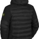 GEMYSE Men's Lightweight Winter Windproof Puffer Coats Warm Insulated Jacket with Hood (Black, XL)