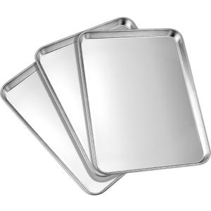 LIANYU Stainless Steel Baking Sheet Set of 3, 20”x14”, Dishwasher Safe, 19.7x13.8x1 Inch