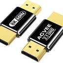 AGVEE 2 Pack 8K Male to Male HDMI Adapter, 8K@60HZ HDR HDMI 2.1 Coupler Converter Extension Connetor, Aluminium Alloy Shell for HDTV Roku Stick, Switch, Xbox One, PS4, PC, Black