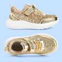 LUCKY STEP Kid's Glitter Fashion Sneakers Sparkly Princess Tennis Bling Shiny Sequins Athletic Walking School Shoes for Children/Boys/Girls, Size 12 Little kids