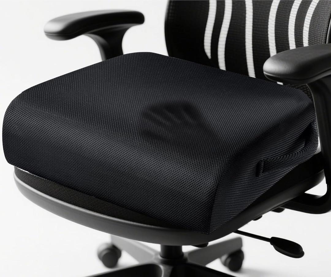 MINUPWELL 6" Extra Thick Office Chair Cushion, 2 Layers Adult Booster Seat Cushion, Thick Wheelchair Cushions, Thick Adult Booster seat Chair Cushion for Car Seat, Airplane  18x16x6in  100% Foam