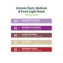 Amazon Fresh Intenso Dark, Medium & Forte Light Roast Aluminum Capsules, Variety Pack, Compatible with Nespresso Original Brewers, 50 Count (5 Packs of 10) (EXP 04/03/28)