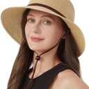 Zylioo 2XL/XL/L/M/S Womens Straw Hat,Wide Brim Sun Protection Beach Hats,UPF 50+ Floppy Summer Hat for Small Heads