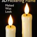 Homemory 12 Pcs Plastic Flameless Taper Candles with Remote Timer Dimmer, Ivory Led Candlesticks with Flickering Flame Light, Lifelike Taper Candles Battery Operated for Indoor Decoration 9.6 Inches