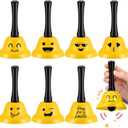 6 Pcs Call Bell Ring Service Hand Bell Smile Ringing for Desk Classroom Hotel Counter Reception Restaurant Food Line, Wedding Events(Yellow)