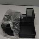 Ludato 2 Pieces Mesh Pen Holder Desk Organizers and Accessories for Desk3 Compartments Black Pencil Holder for Office Supplies Gifts for Colleague