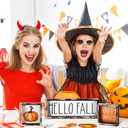 Yousoontic 3 Pcs Hello Fall Sign Wooden Pumpkin Happy Harvest Block Signs Fall Table Centerpiece Decorations Thanksgiving Desk Shelf Decor for Home Office Holiday Wall Mantle Farmhouse House Decor