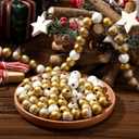 Bucherry 120 Pcs 16 mm Christmas Wooden Jesus Beads Nativity Wooden Craft Loose Advent Spacer Beads for DIY Christmas Ornaments Jewelry Making Home Wall Hanging Garland Holiday Decoration(Gold)