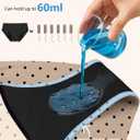 Gemfit Period Underwear for Women Heavy Flow - Seamless High Waisted Leakproof Absorbent Incontinence Postpartum Washable Protective Breathable Briefs 3 Pack, Stripe + Flower + Dot, Large