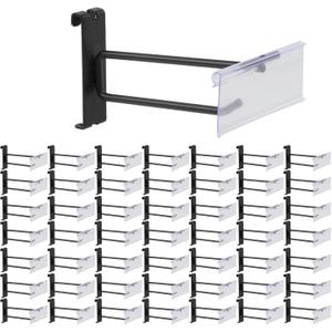 Polmart Heavy Duty 6" Gridwall/Grid Panel Double-Bar Hooks with Price Tag Holders, Black (6-inch, 50-Pack)