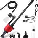 Aquarium Gravel Cleaner Siphon Kit, 6 in 1 Automatic Fish Tank Cleaning Tools Electric Removable Vacuum Water Changer for Changing Water/Removing Detritus/Washing Sands