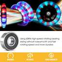 2Pcs 120mm Light Up Scooter Wheels - 2pcs Rear 80mm Light-Up Flashing 3-Wheeled kid Scooter Replacement Wheels with ABEC-9 Bearing for Kick Scooter (Black/120MM)